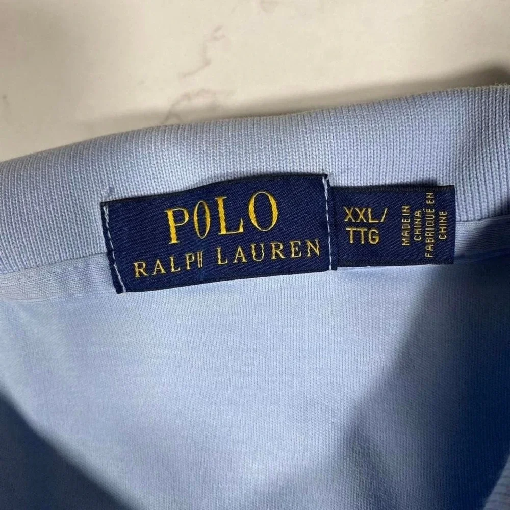 Polo Ralph Lauren Men Polo shirt XXL light blue classic pony logo short sleeve
